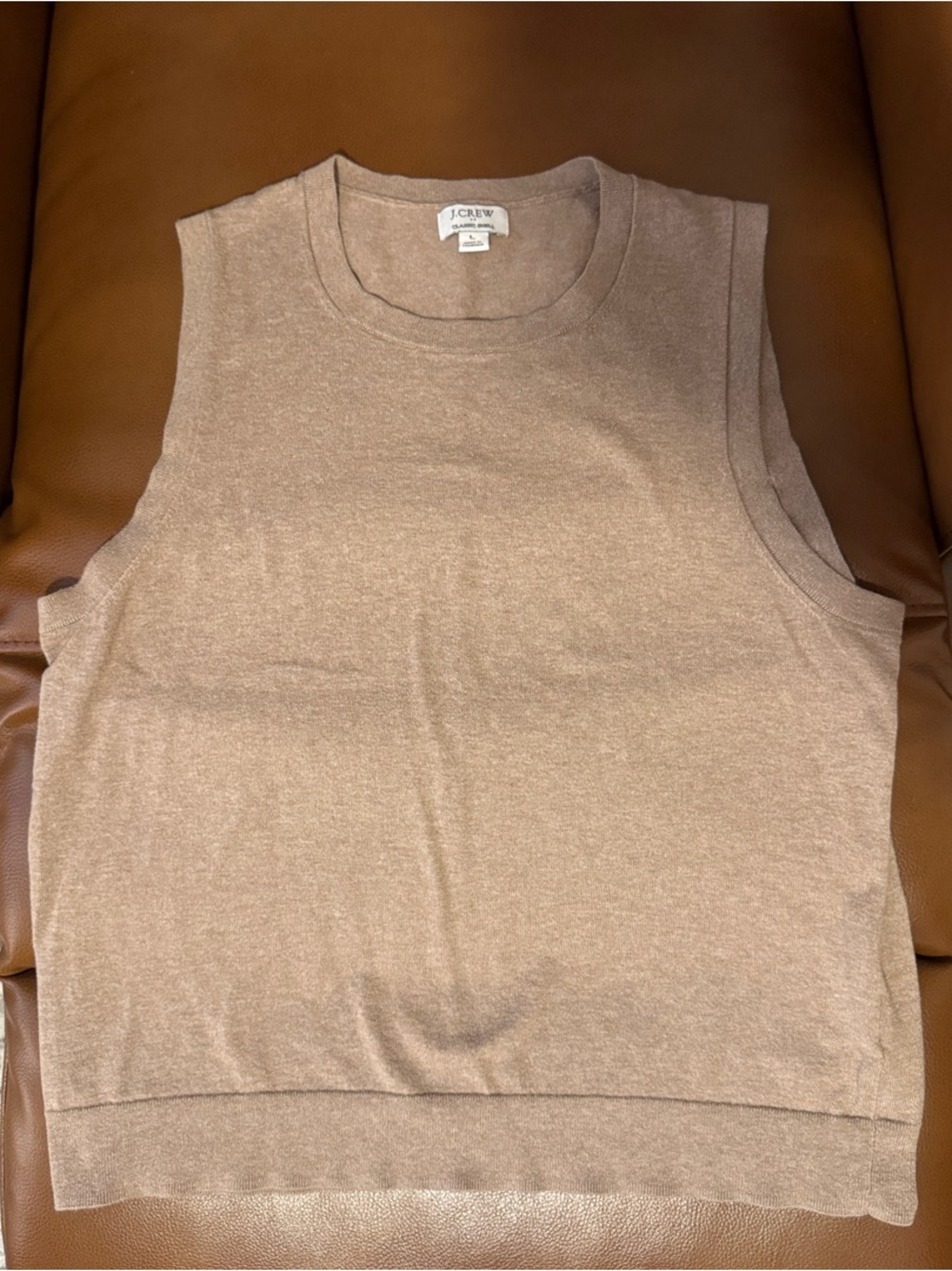 J. Crew Taupe Classic Shell Knit Tank